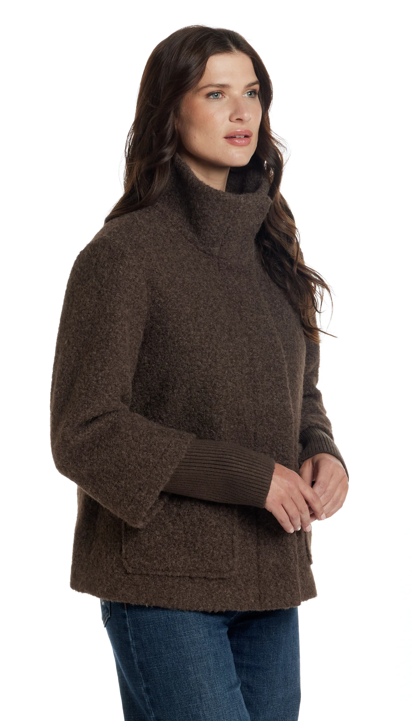 BOUCLE JACKET WITH KNIT SLEEVES - Image 19