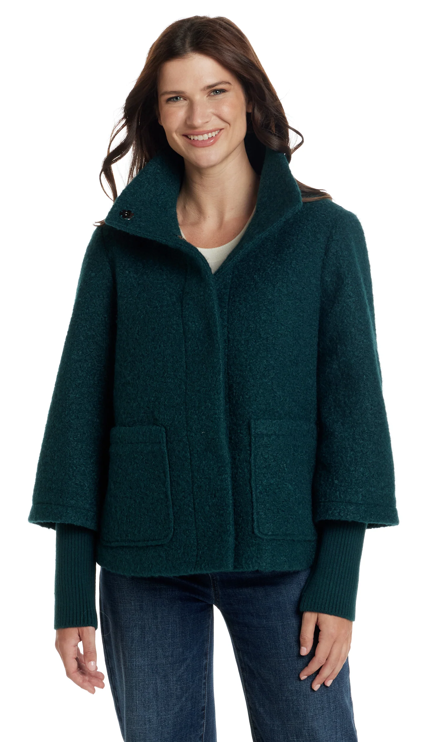 BOUCLE JACKET WITH KNIT SLEEVES - Image 36