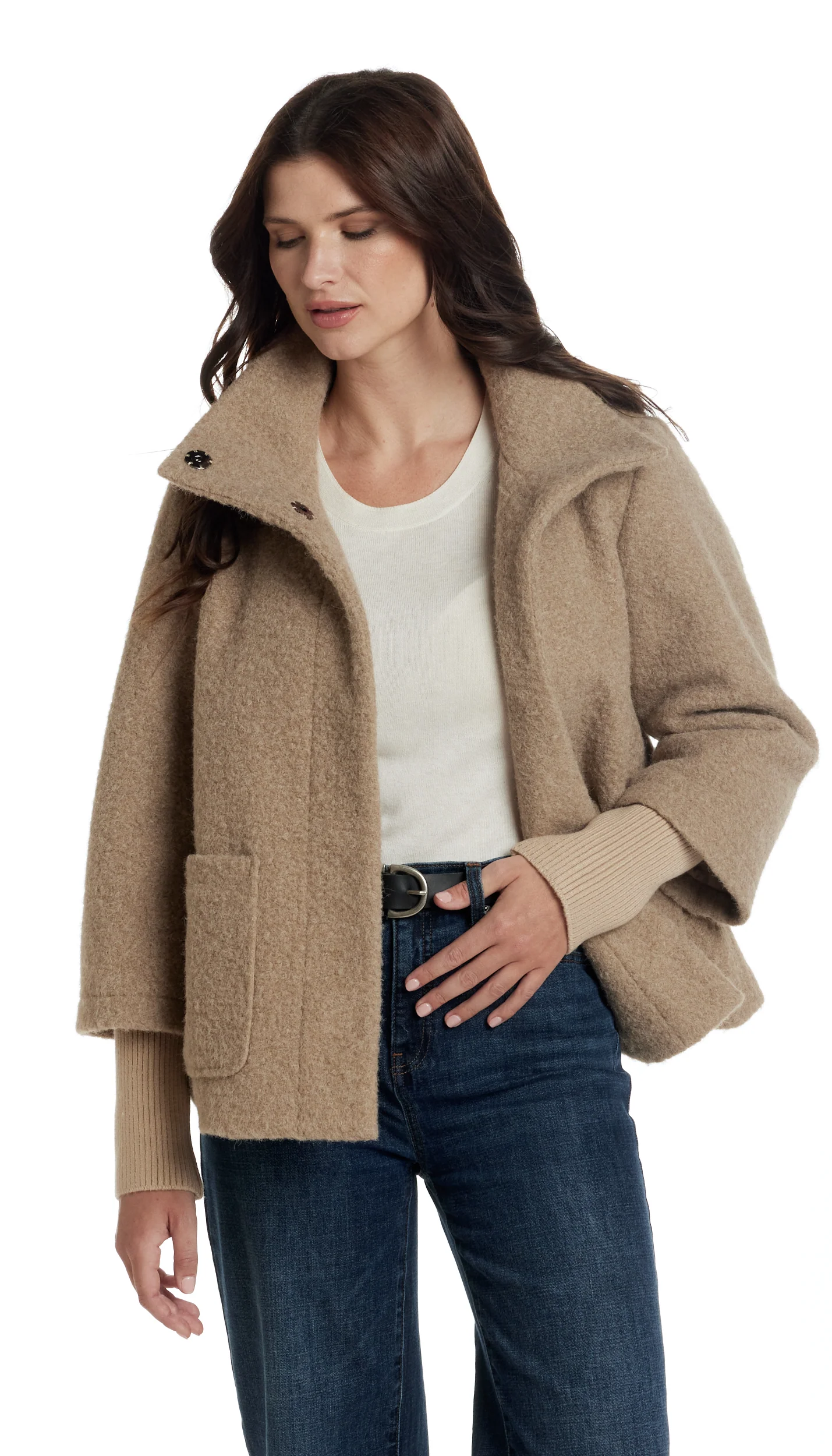 BOUCLE JACKET WITH KNIT SLEEVES - Image 5