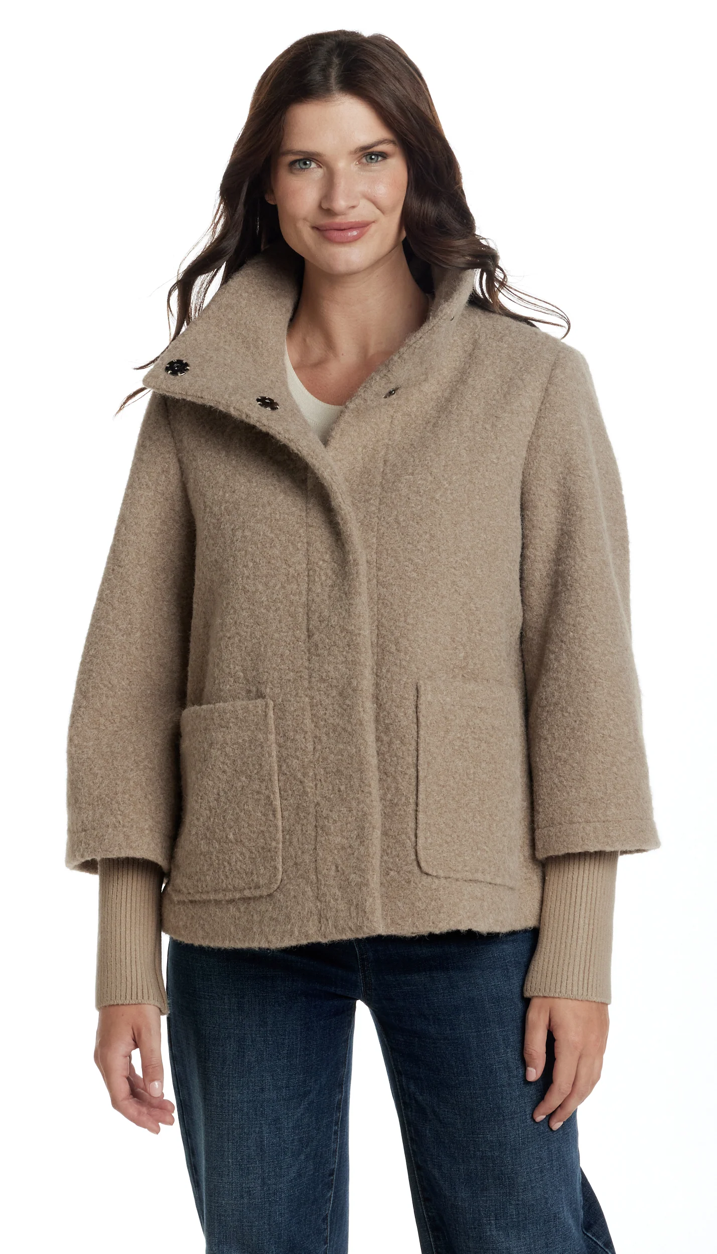 BOUCLE JACKET WITH KNIT SLEEVES - Image 6