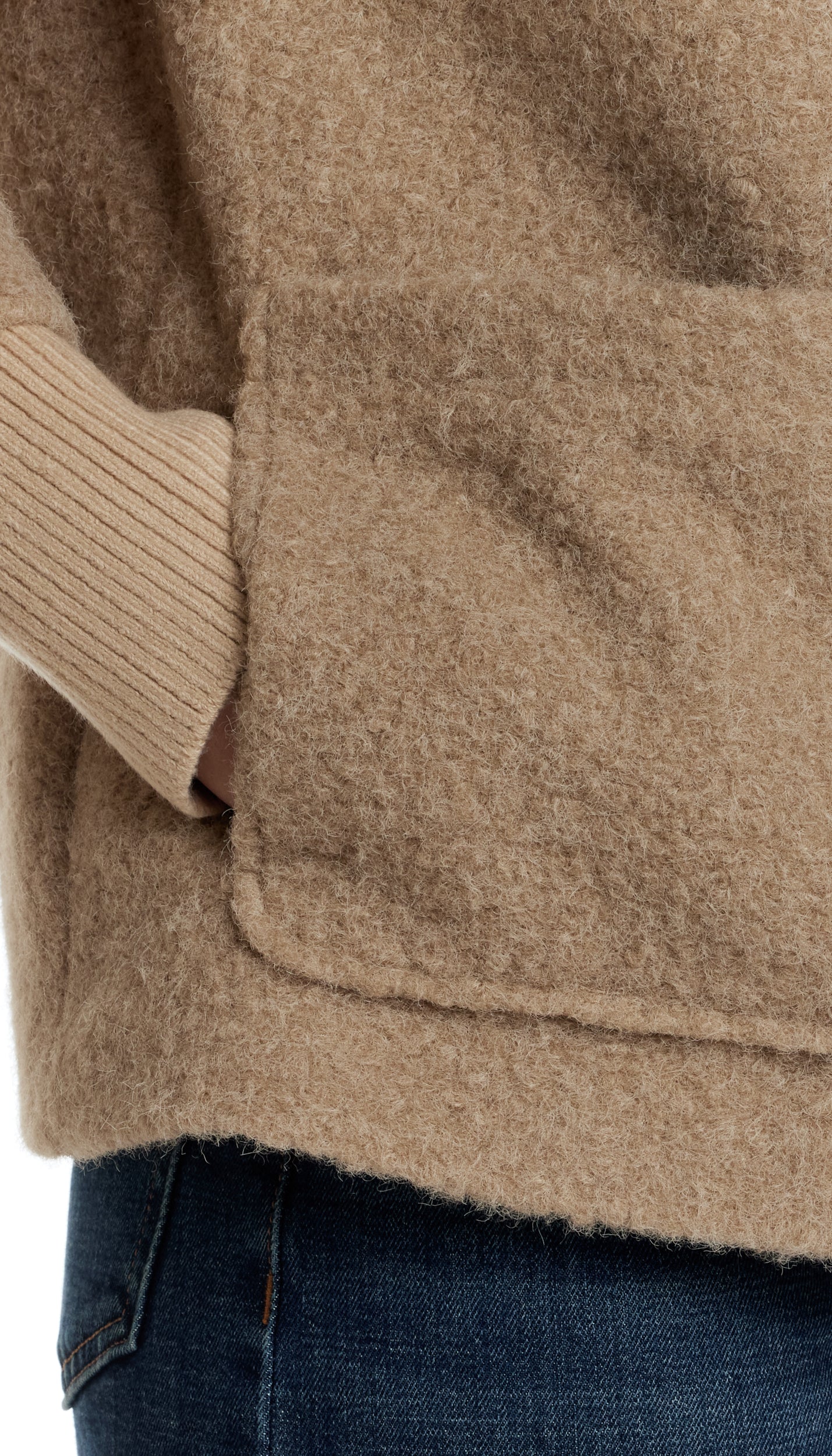 BOUCLE JACKET WITH KNIT SLEEVES - Image 9