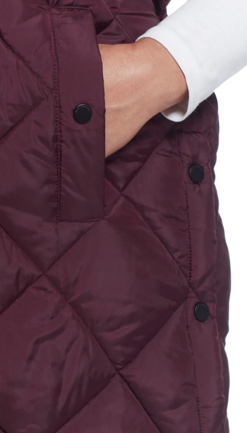 DIAMOND QUILTED LONGLINE HOODED VEST - Image 10