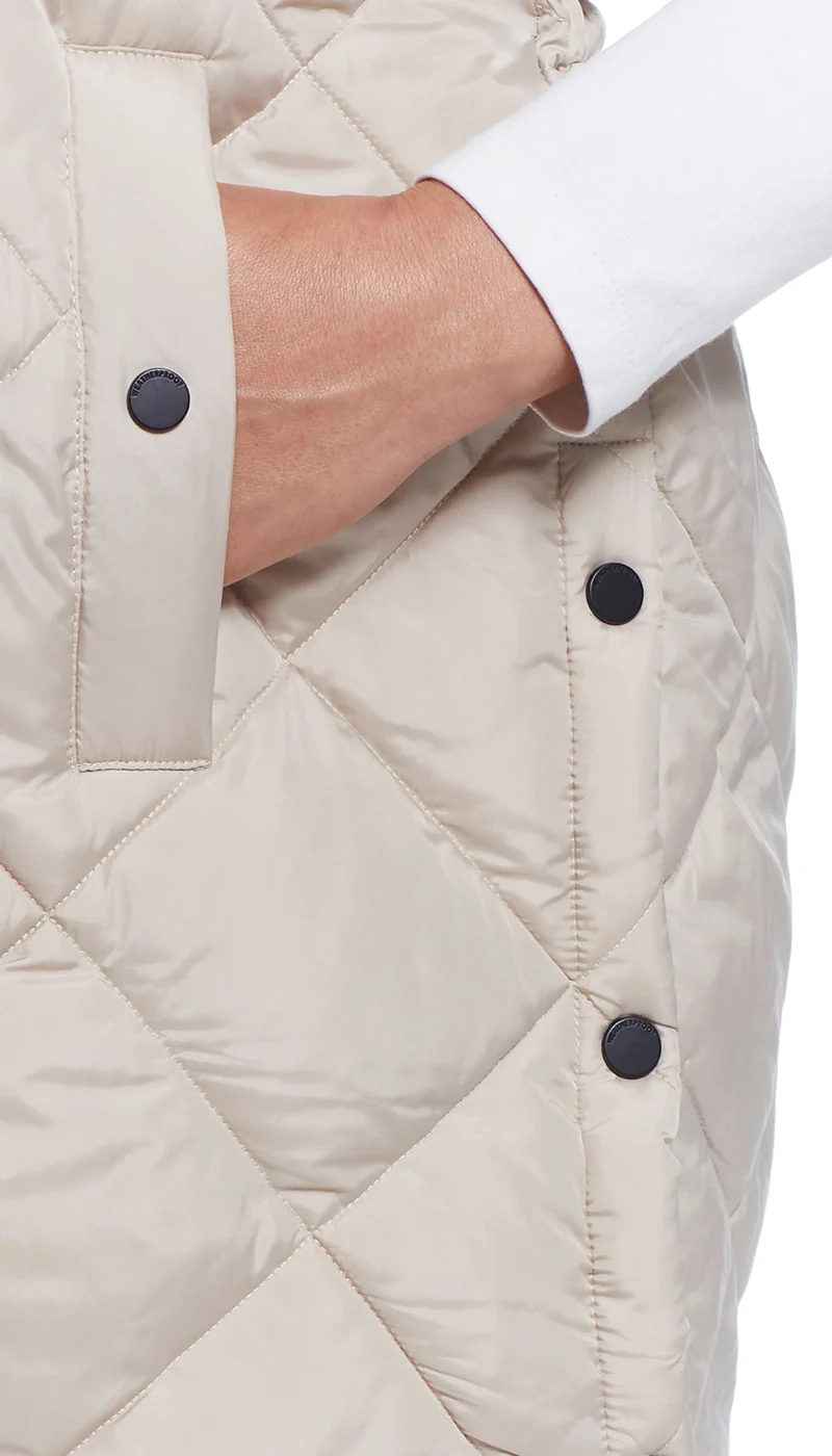DIAMOND QUILTED LONGLINE HOODED VEST - Image 15
