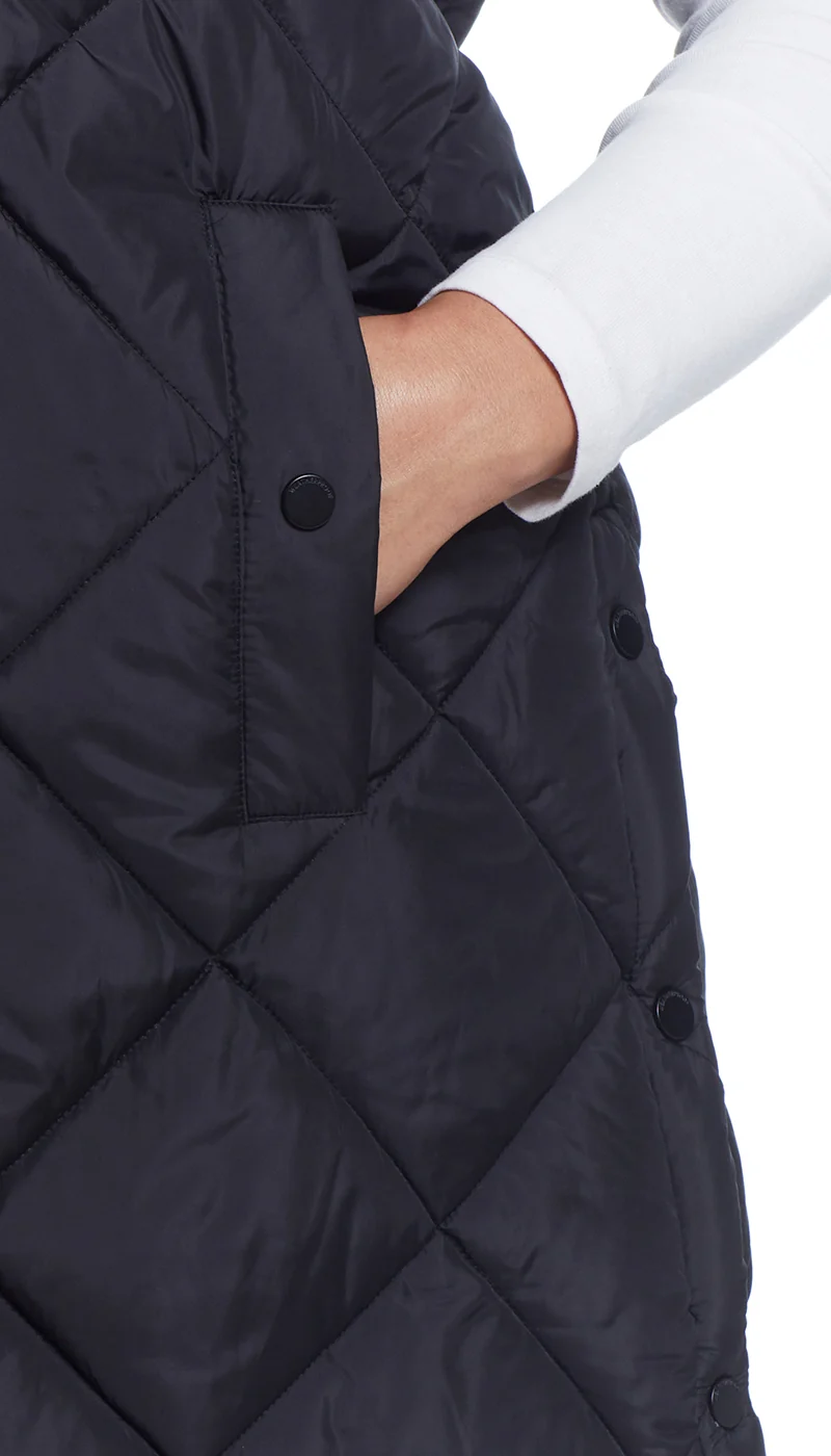DIAMOND QUILTED LONGLINE HOODED VEST - Image 20