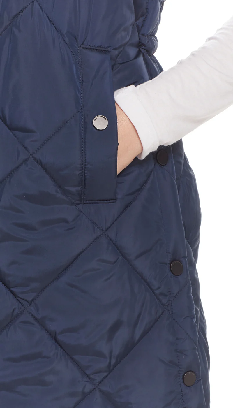 DIAMOND QUILTED LONGLINE HOODED VEST - Image 6