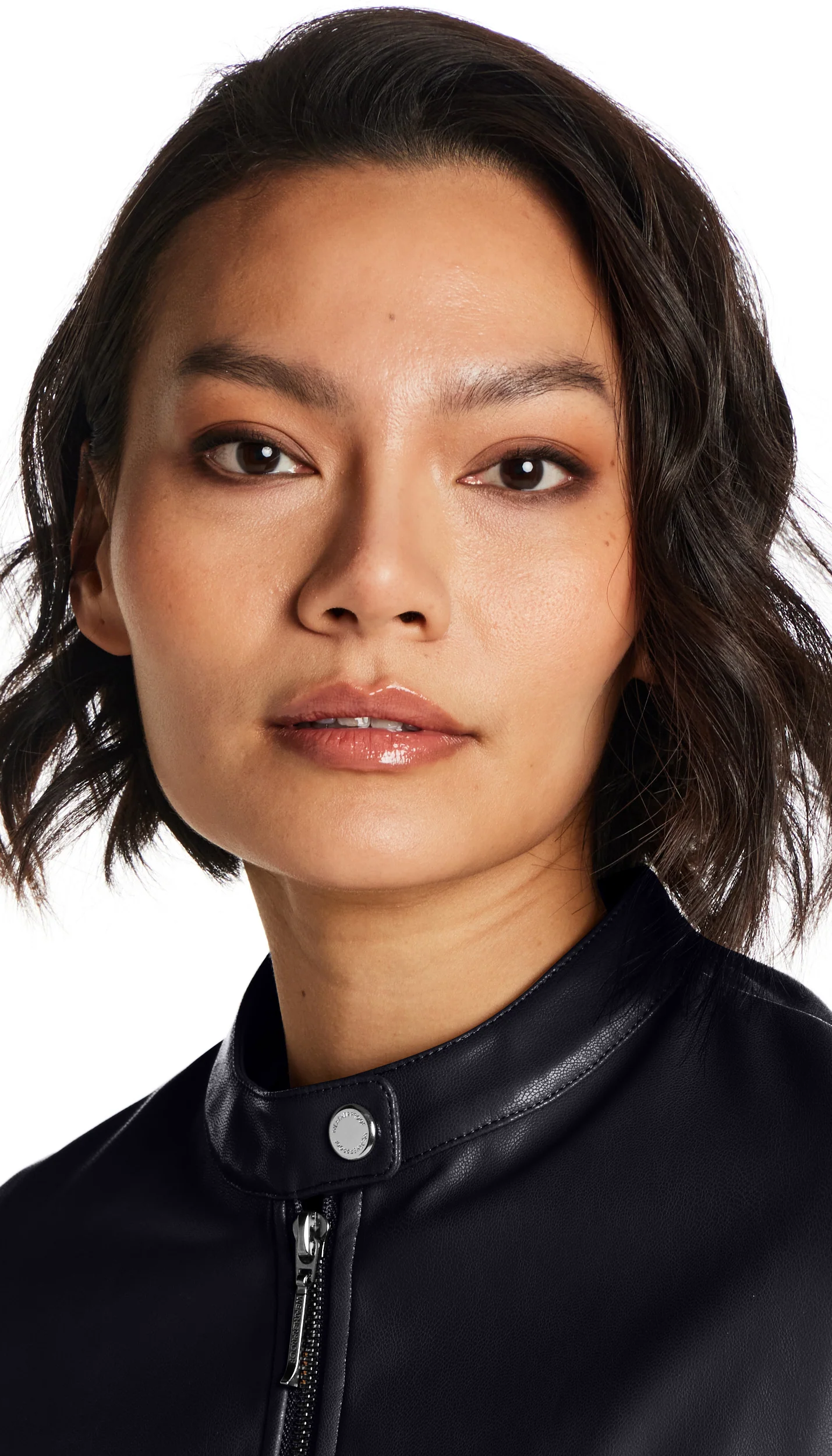 FAUX LEATHER JACKET WITH STRETCH KNIT - Image 6