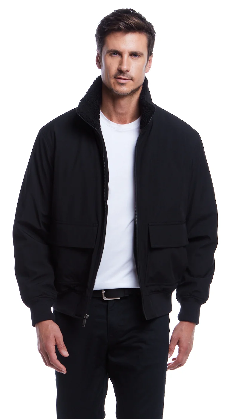 FLEX TECH BOMBER WITH FAUX FUR TRIM - Image 13