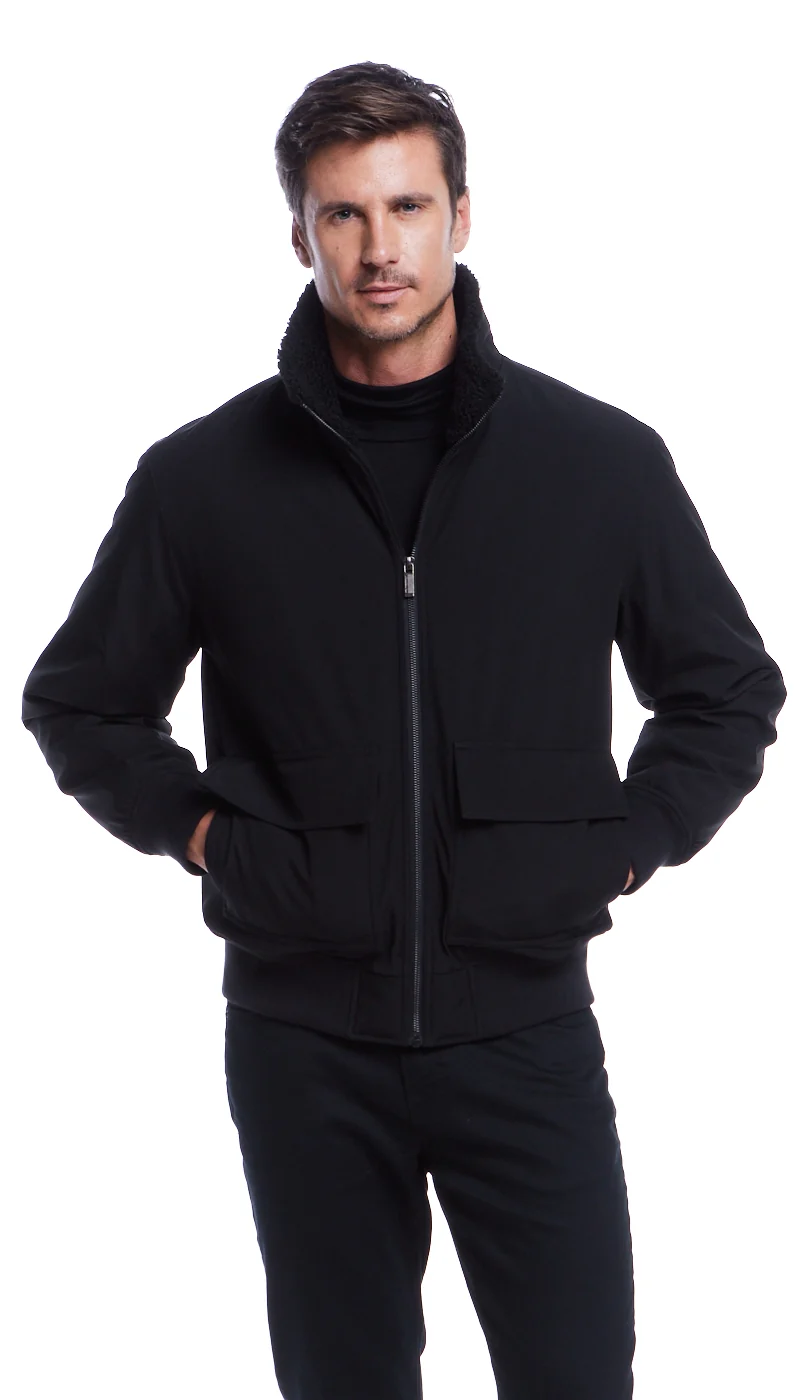 FLEX TECH BOMBER WITH FAUX FUR TRIM - Image 15