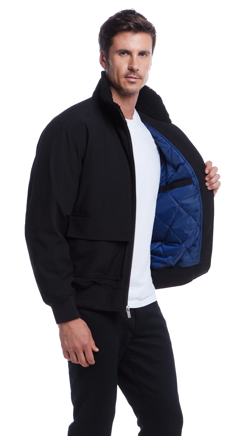 FLEX TECH BOMBER WITH FAUX FUR TRIM - Image 19