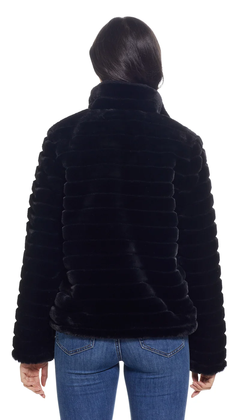 GROOVED FAUX FUR JACKET - Image 10