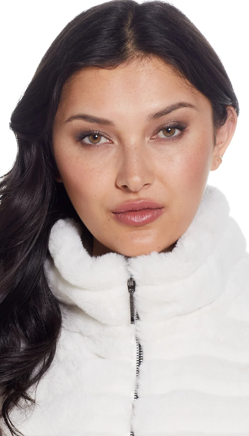 GROOVED FAUX FUR JACKET - Image 4