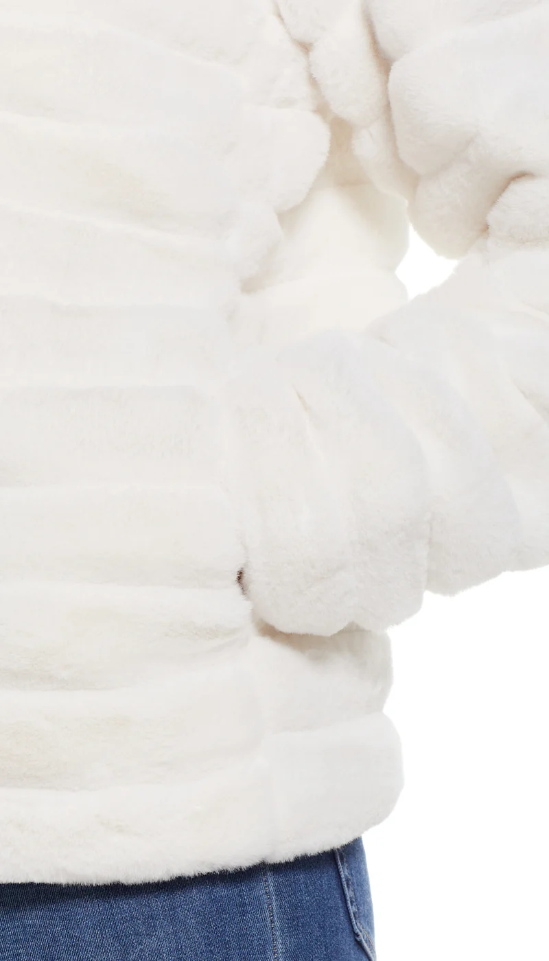 GROOVED FAUX FUR JACKET - Image 6