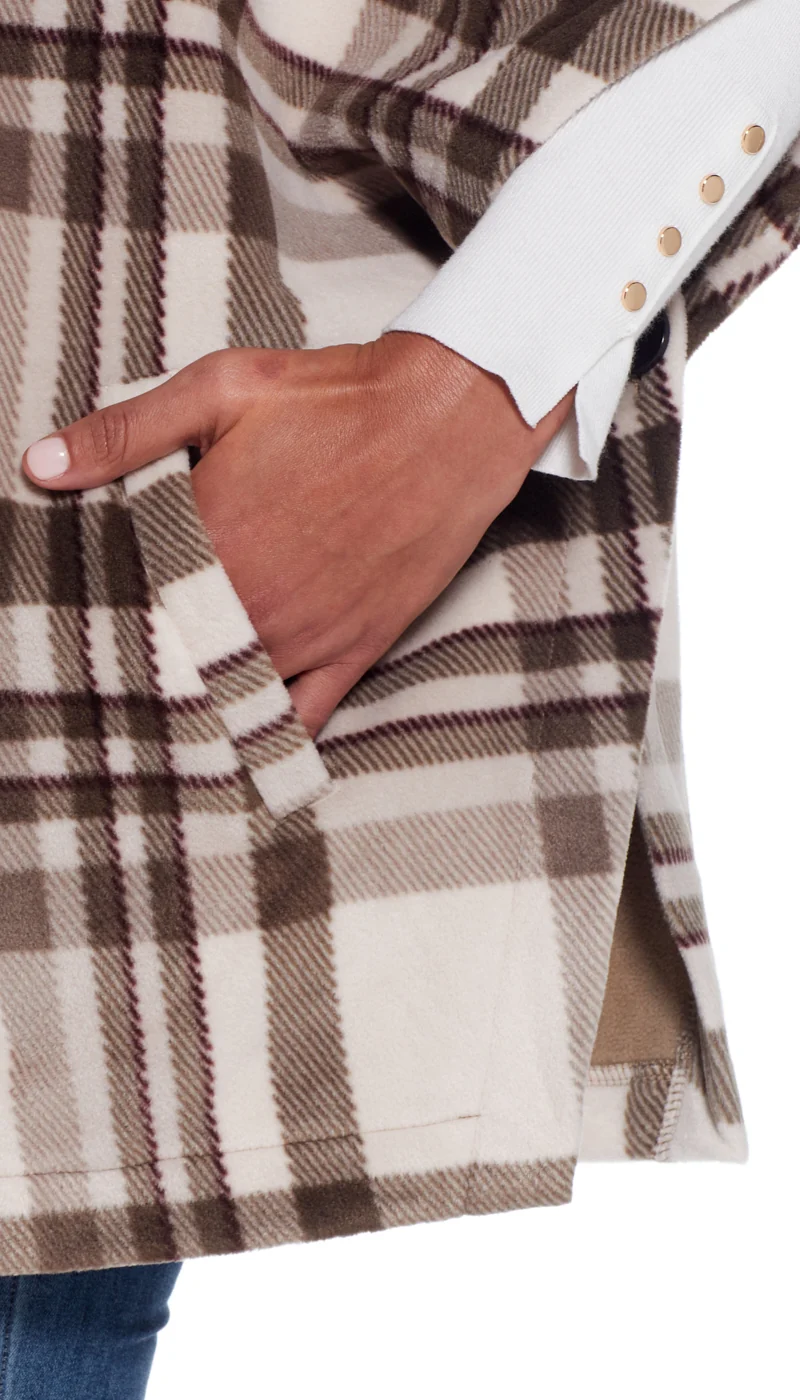 HOODED FLEECE PONCHO - Image 37