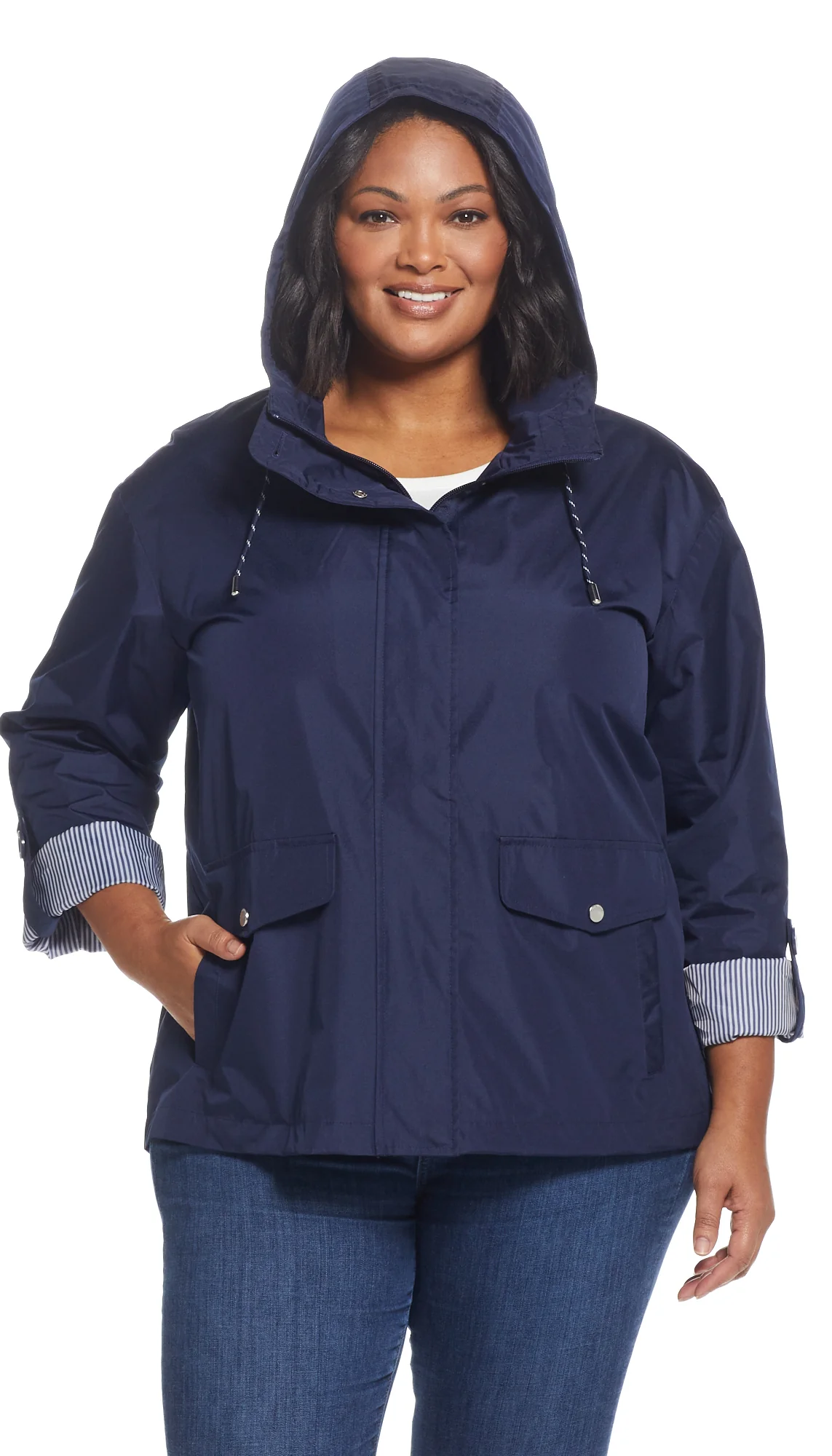 HOODED JACKET WITH TURN BACK SLEEVES - Image 6