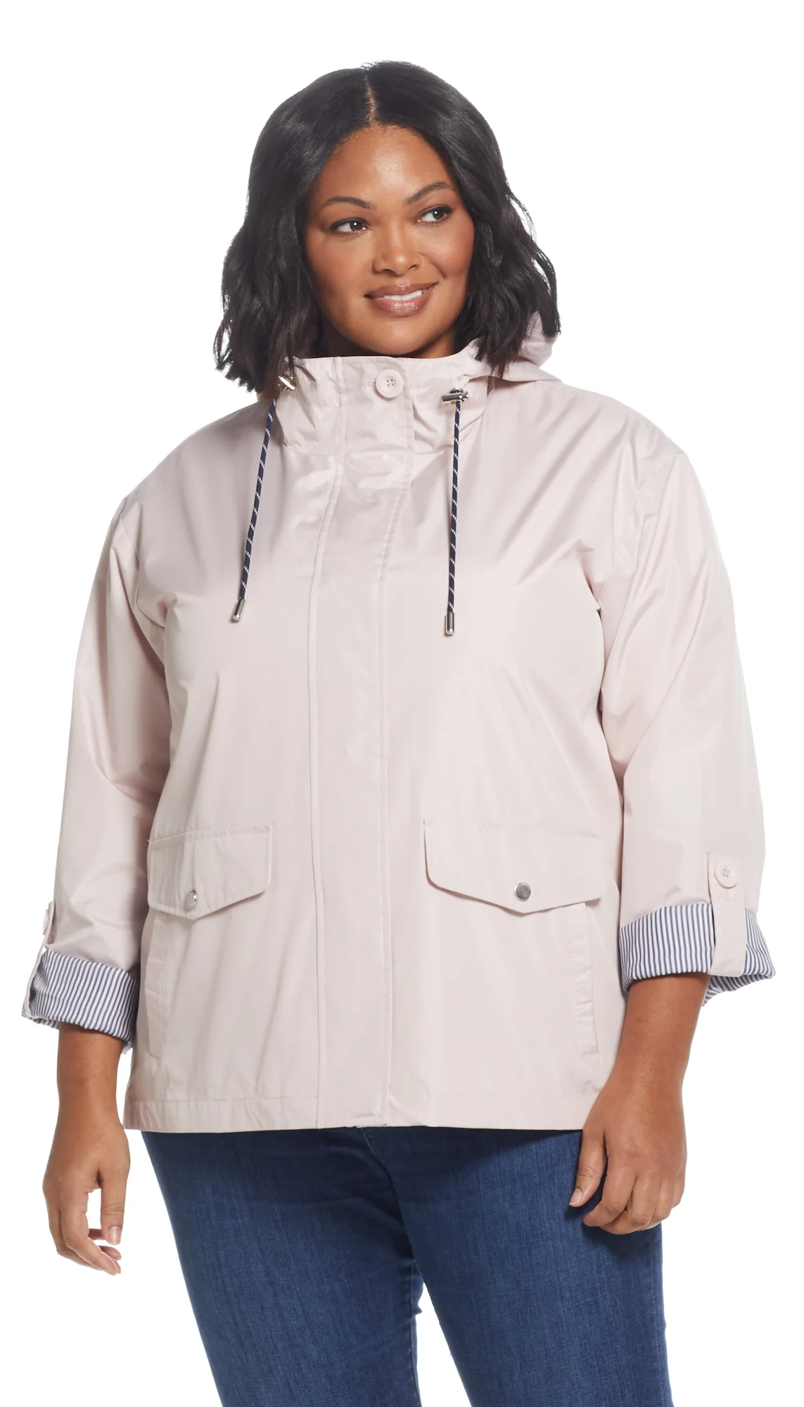 HOODED JACKET WITH TURN BACK SLEEVES - Image 9