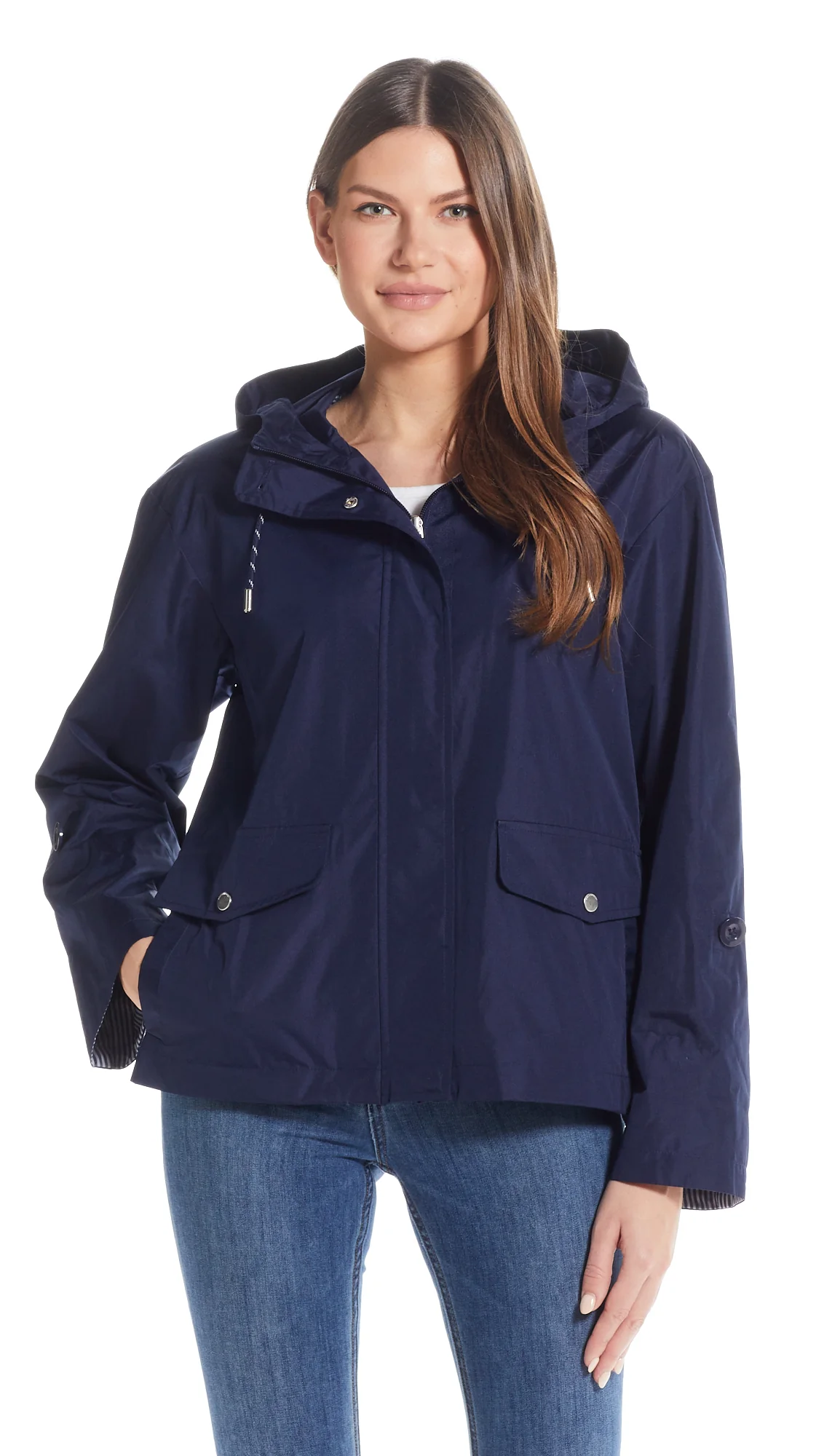 HOODED JACKET WITH TURN BACK SLEEVES - Image 4