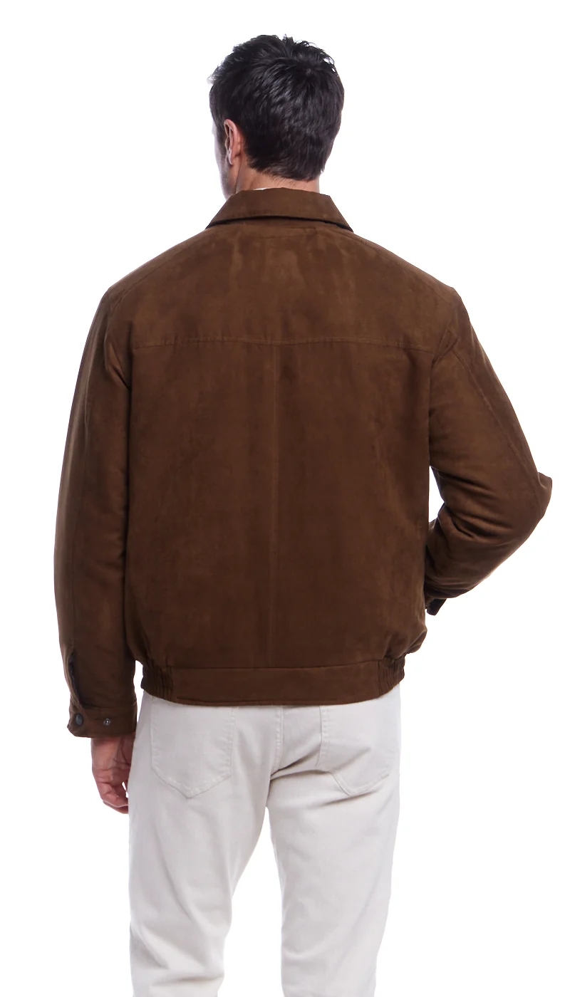 MICROSUEDE SHIRT COLLAR BOMBER JACKET - Image 2
