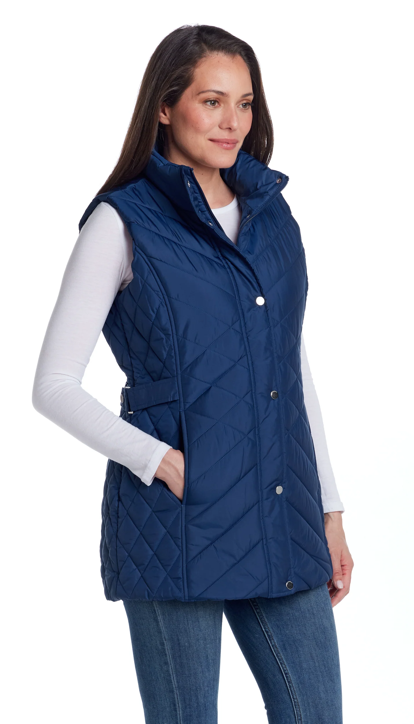 MIXED QUILTED LONGLINE VEST - Image 37