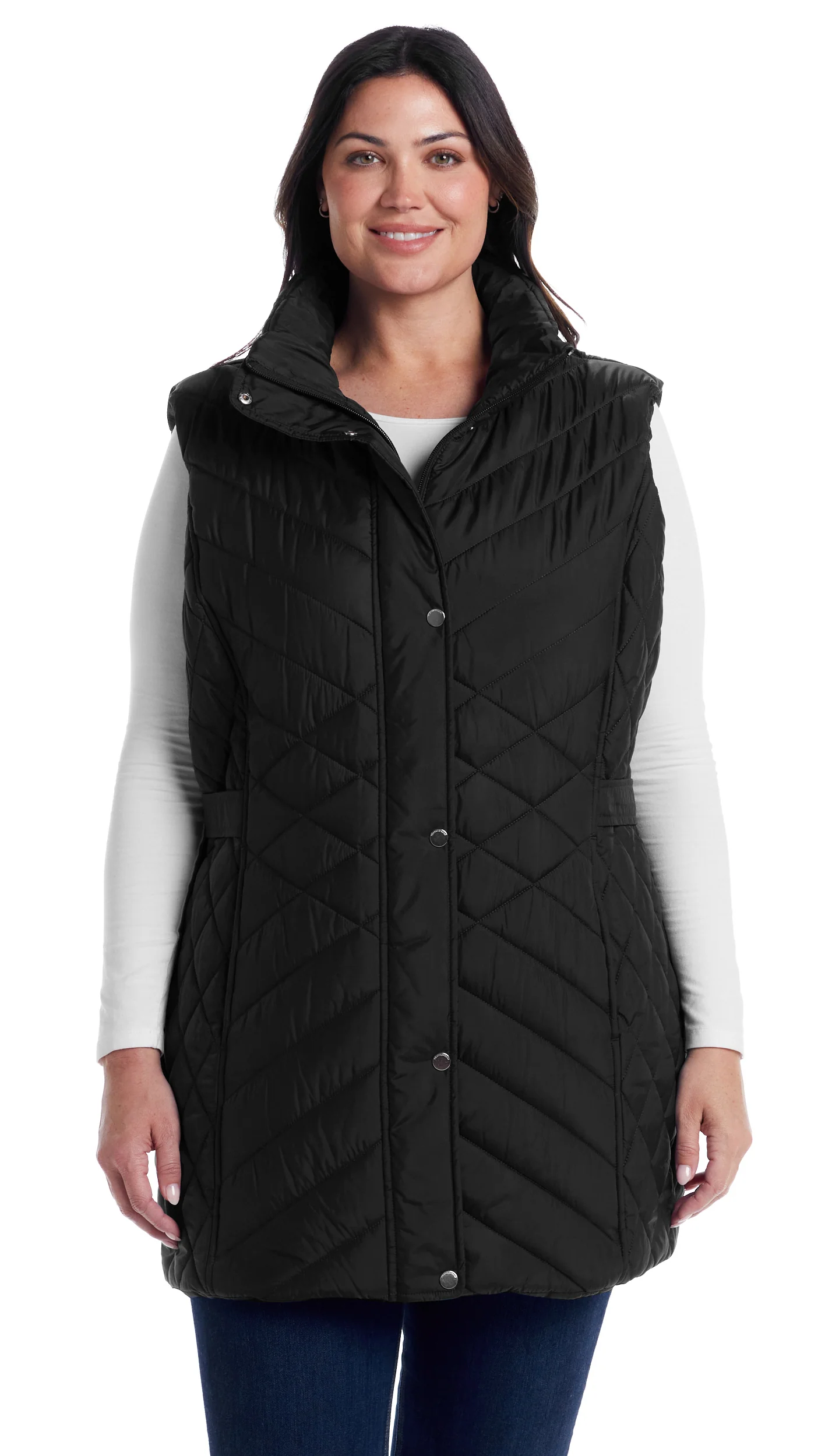 MIXED QUILTED LONGLINE VEST - Image 43