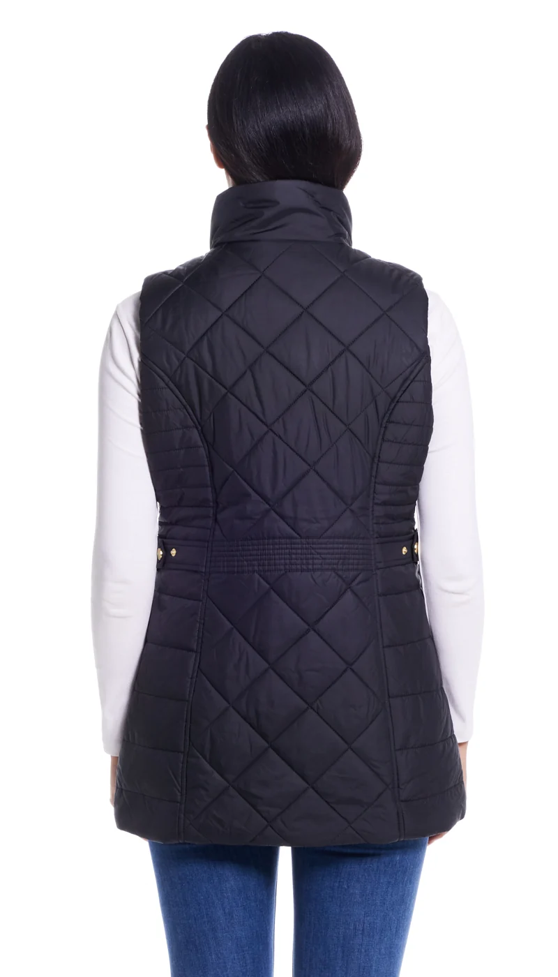 DIAMOND QUILTED LONG LINE CLINCHED VEST - Image 10