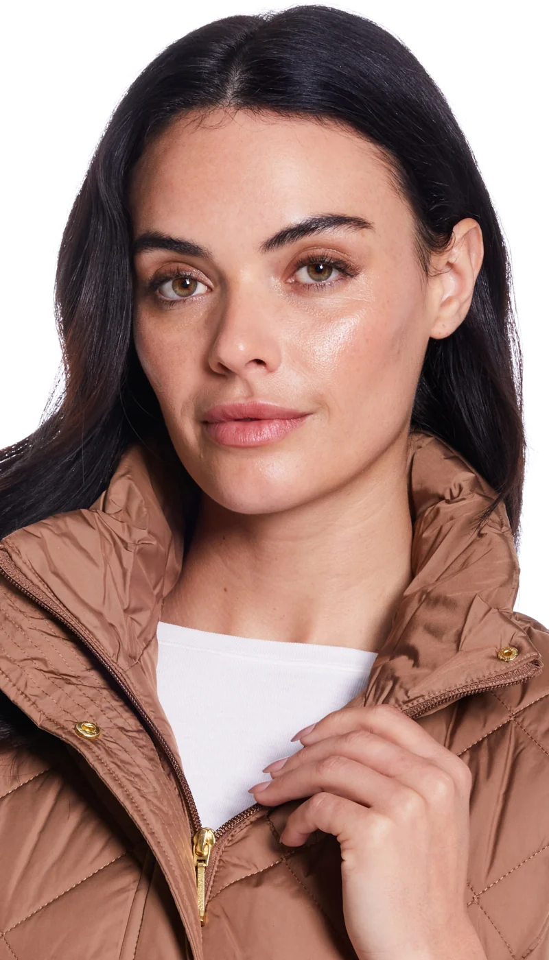 DIAMOND QUILTED LONG LINE CLINCHED VEST - Image 20