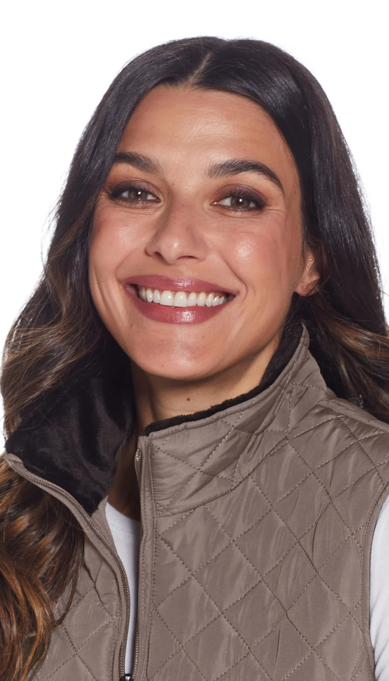 MIXED QUILTED VEST WITH PLUSH LINING - Image 10