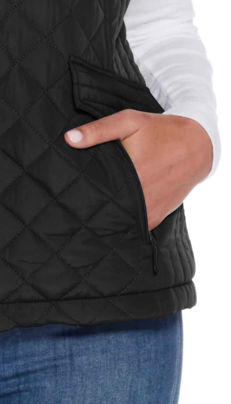 MIXED QUILTED VEST WITH PLUSH LINING - Image 18