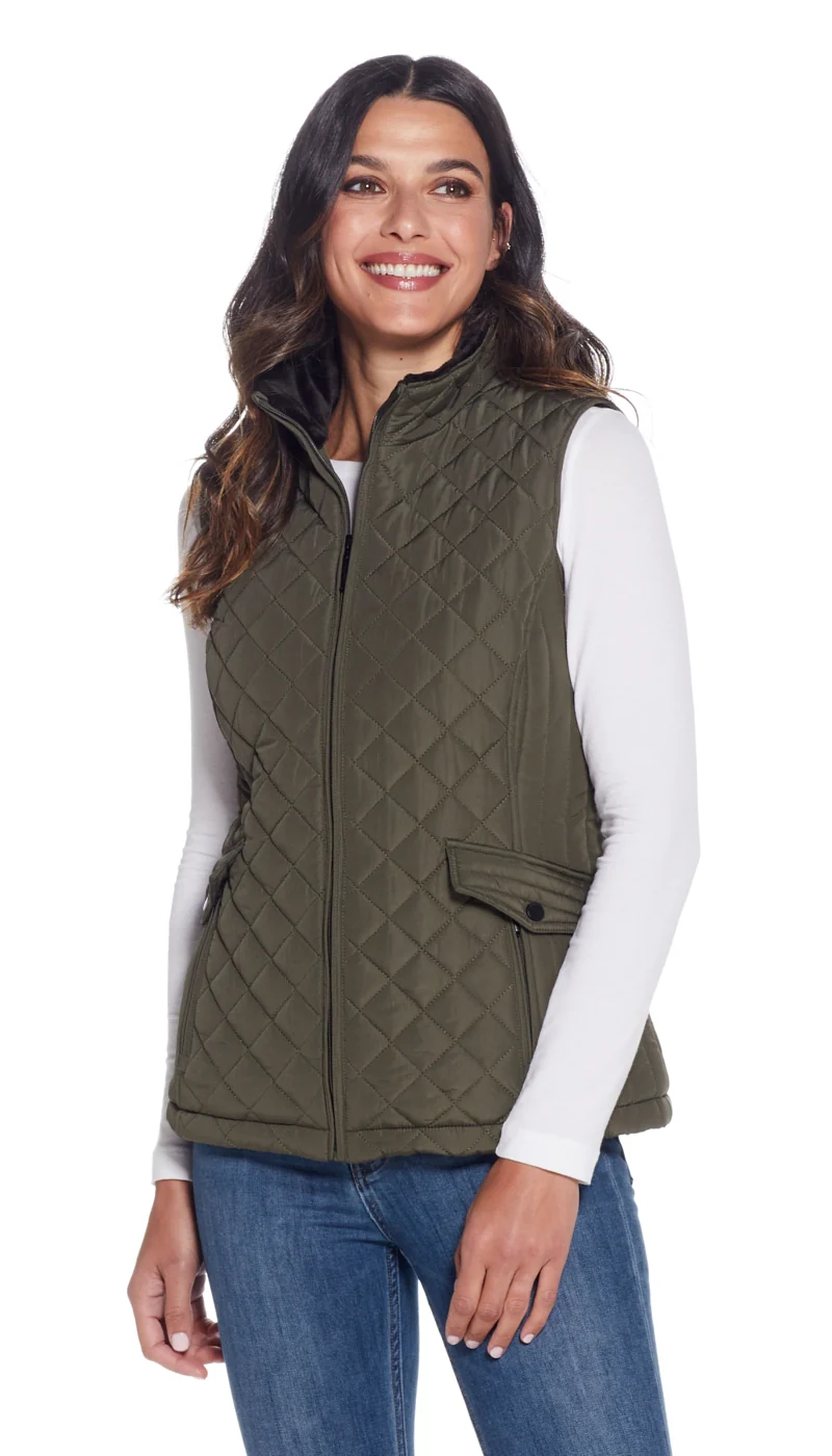 MIXED QUILTED VEST WITH PLUSH LINING - Image 5