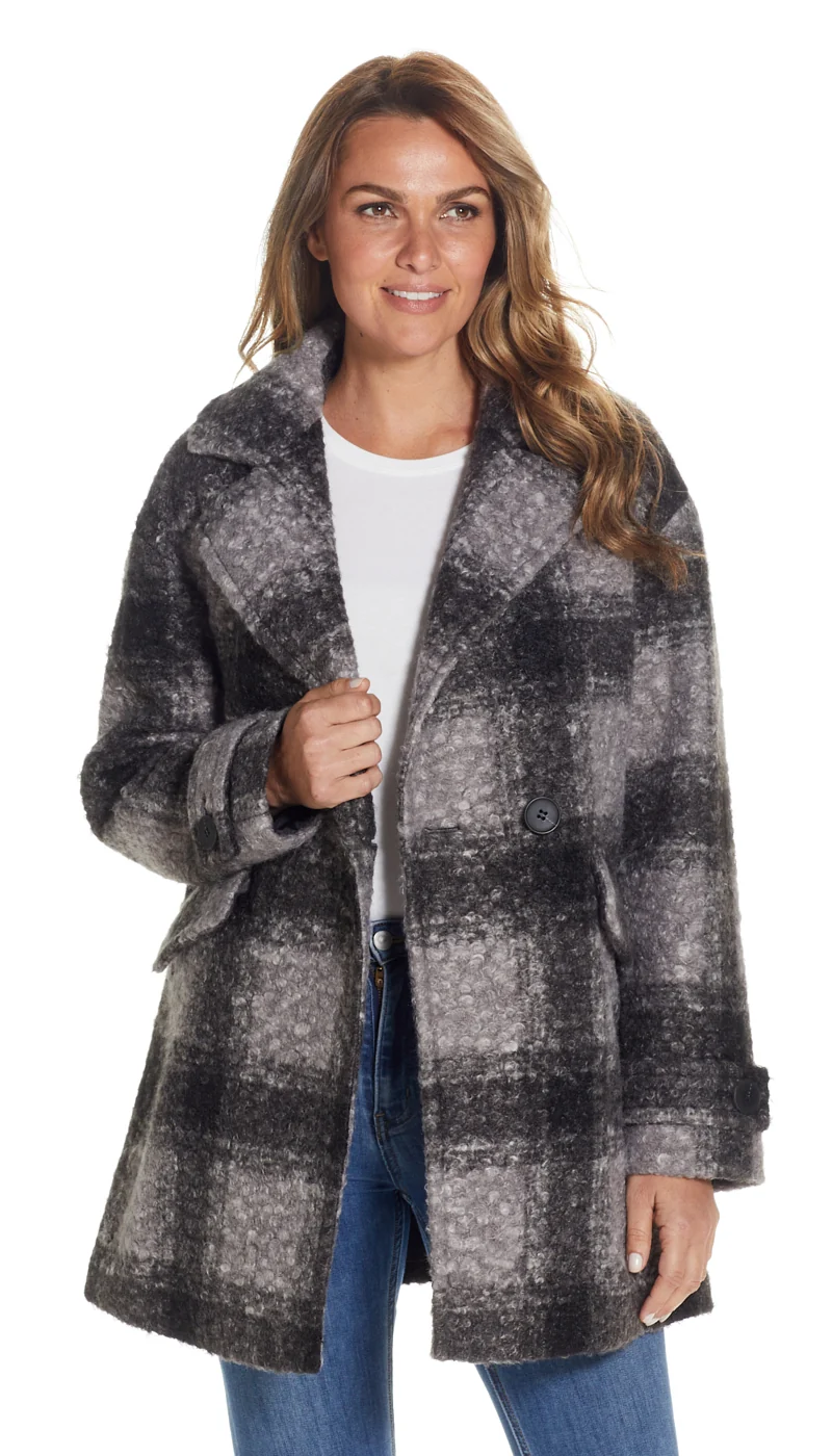 POLY BOUCLE PEA COAT - Image 19
