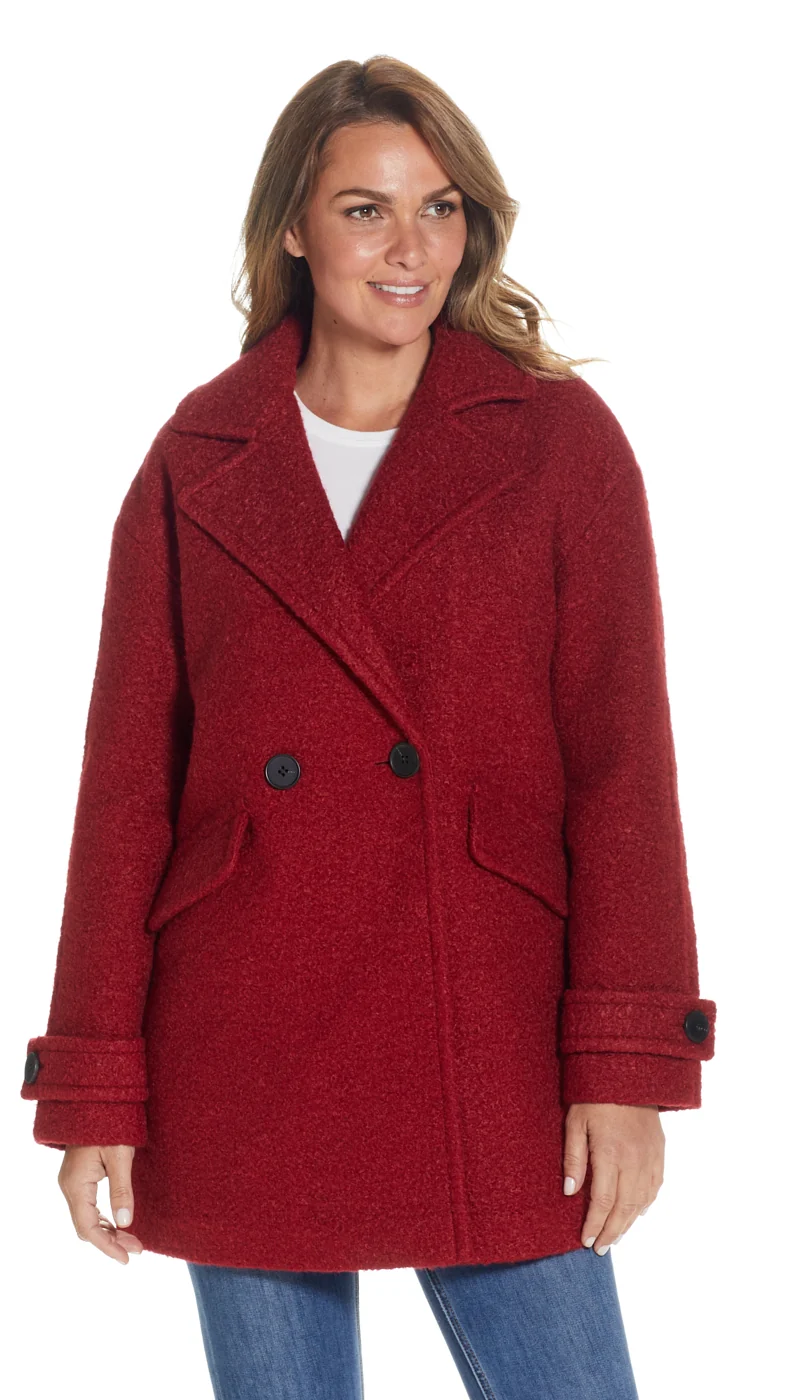 POLY BOUCLE PEA COAT - Image 7