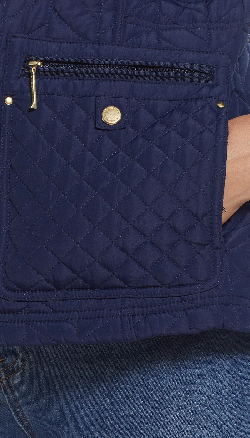 QUILTED HOODED ANORAK WITH FAUX FUR INNER TRIM - Image 21