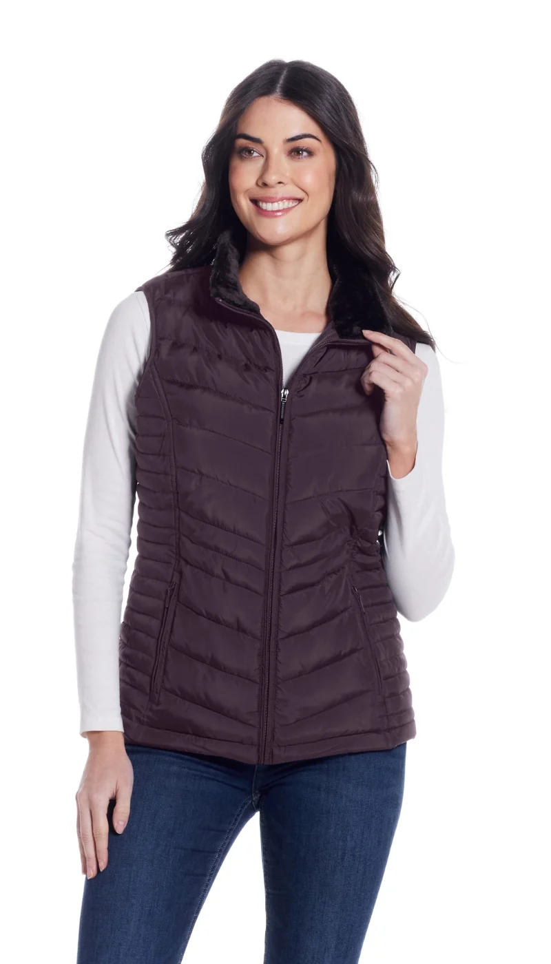 QUILTED PUFFER VEST WITH PLUSH LINING - Image 3