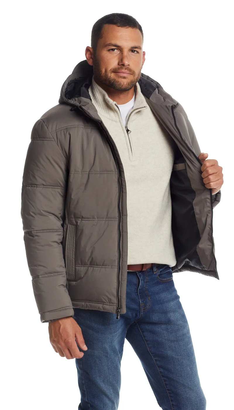 QUILTED PUFFER WITH ATTACHED HOOD - Image 4
